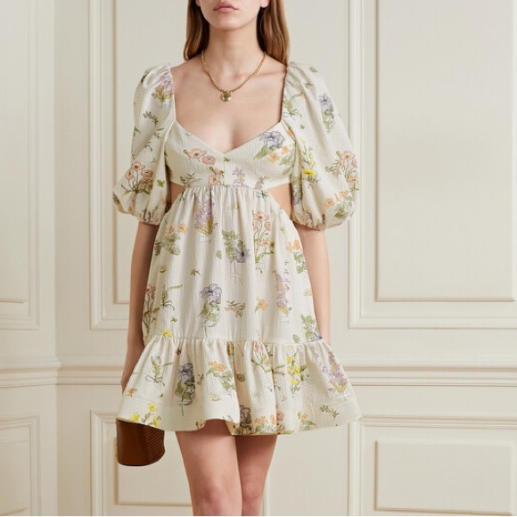 ZIMMERMAN Jeannie Puff Sleeve Mini Dress - Picture 3 of 4